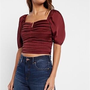 Maroon Burgundy Crimson Express Gameday Crop Top Size Small